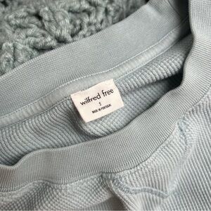 Wilfred Free Light Blue Waffle Knit Long Sleeve